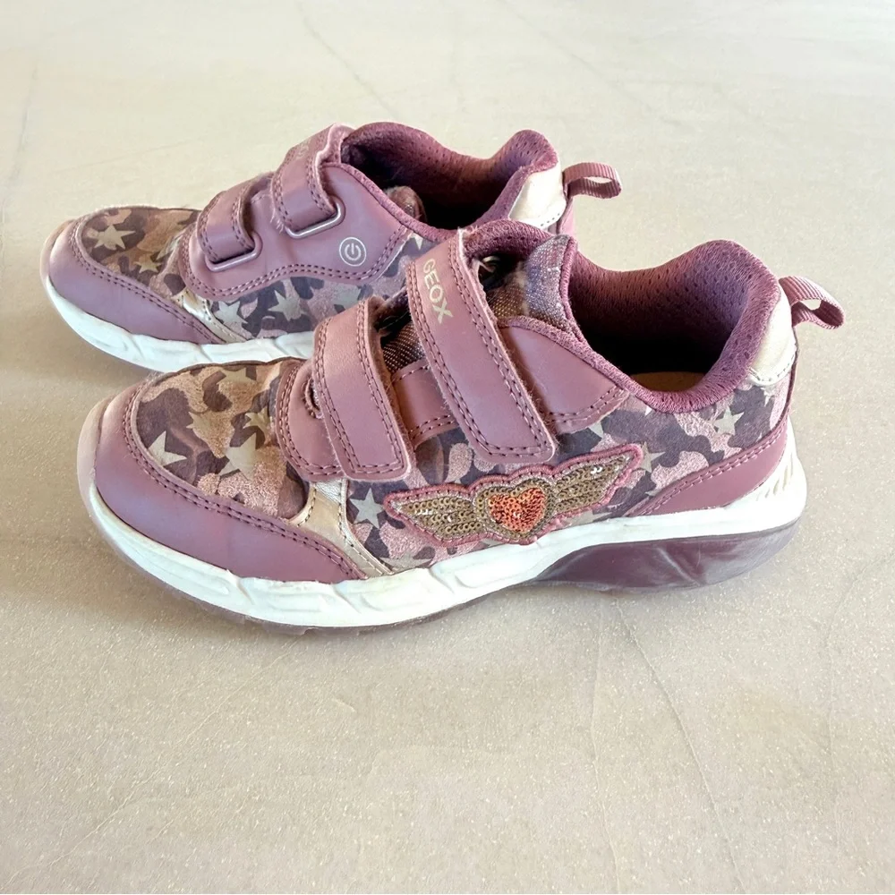Geox J Spaziale Light Up Sneakers Dark Pink Girls US 12 EU 30